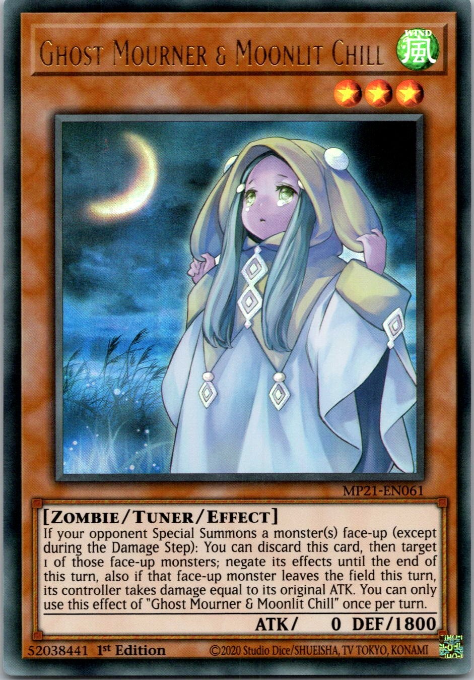 Yugioh Ghost Mourner & Moonlit Chill MP21-EN061 1st Edition Ultra Rare NM