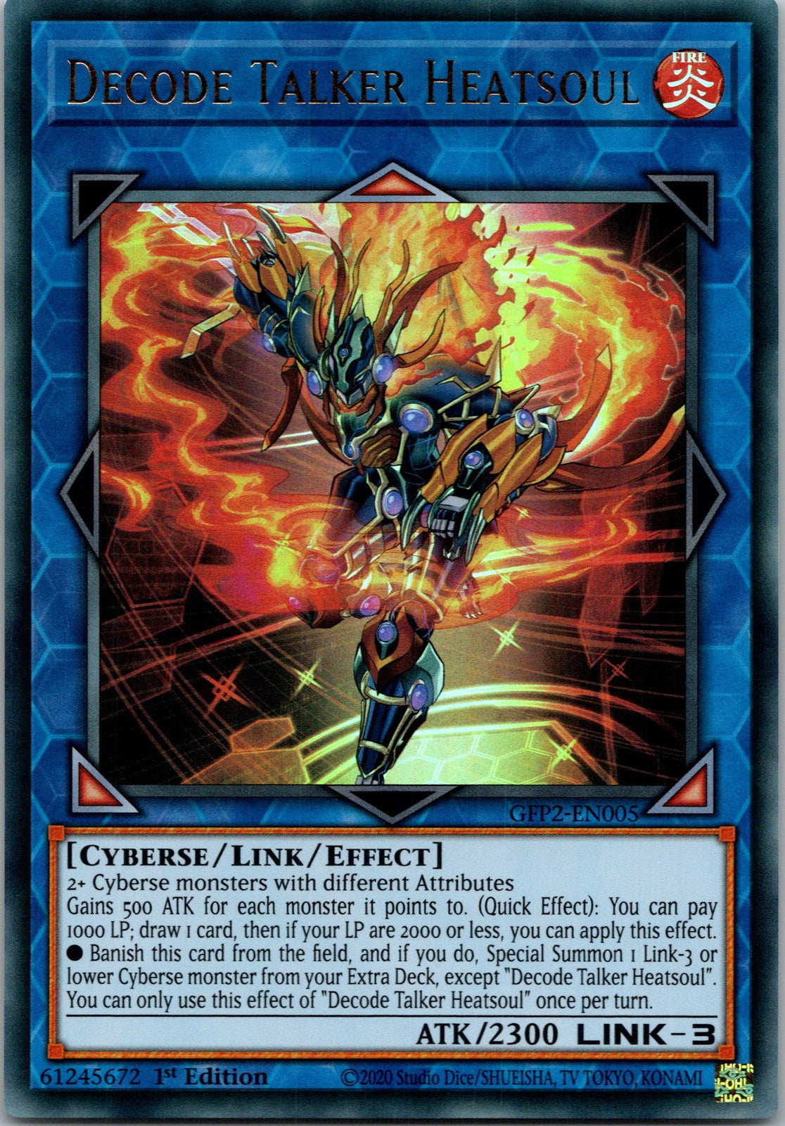 Yugioh Decode Talker Heatsoul GFP2-EN005 1st Edition Ultra Rare NM