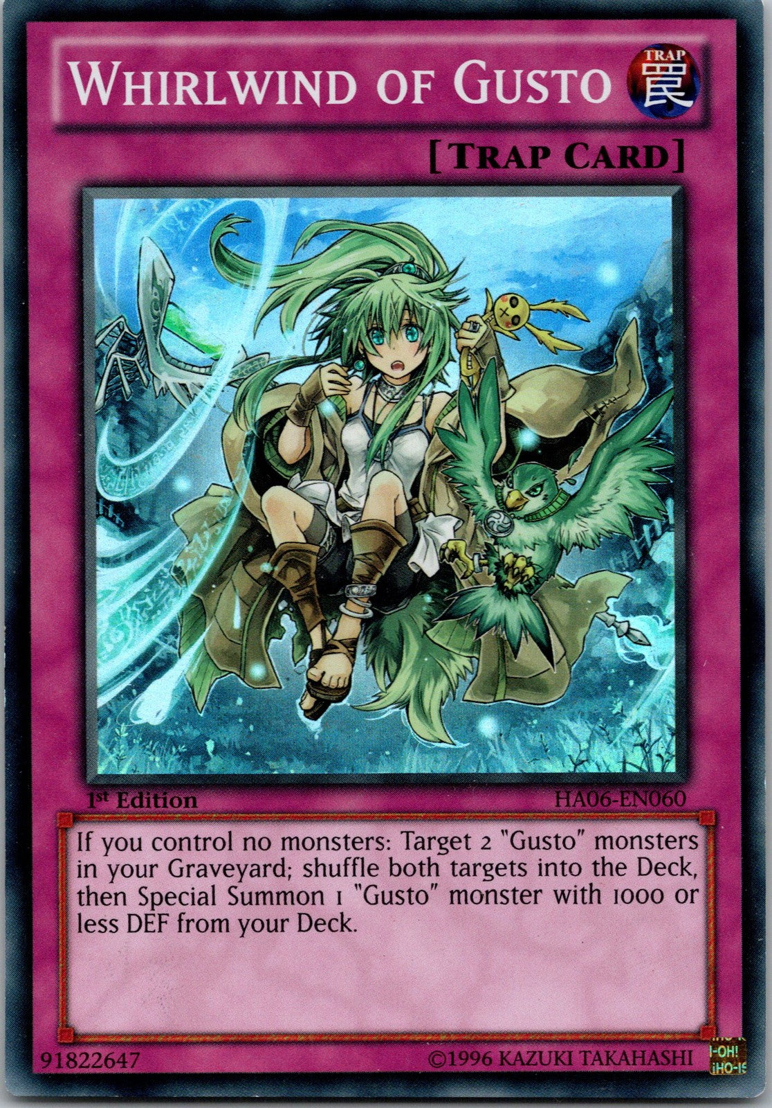 Yugioh Whirlwind of Gusto HA06-EN060 1st Edition Super Rare NM