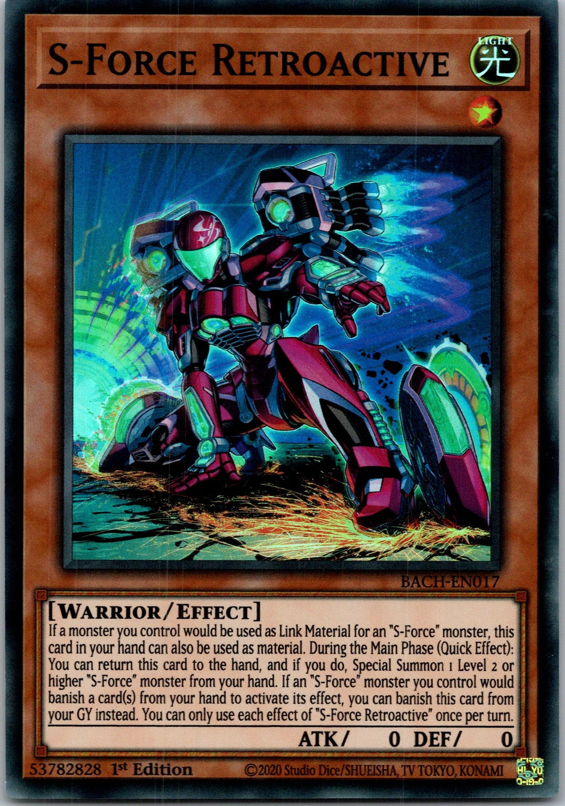 Yugioh S-Force Retroactive BACH-EN017 1st Edition Super Rare NM