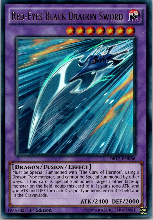 Yugioh Red-Eyes Black Dragon Sword DRL3-EN066 1st Edition Ultra Rare NM