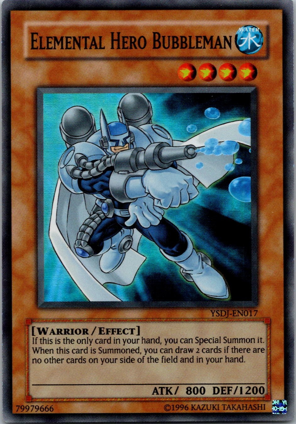 Yugioh Elemental HERO Bubbleman YSDJ-EN017 Super Rare NM