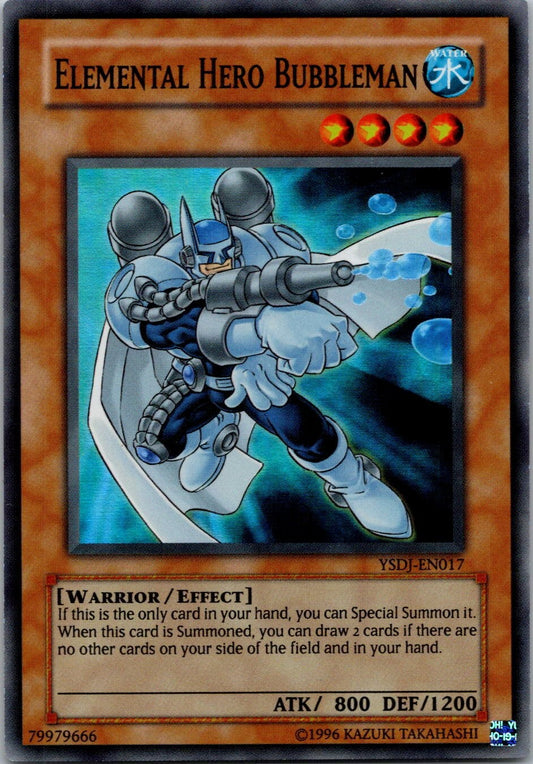 Yugioh Elemental HERO Bubbleman YSDJ-EN017 Super Rare NM