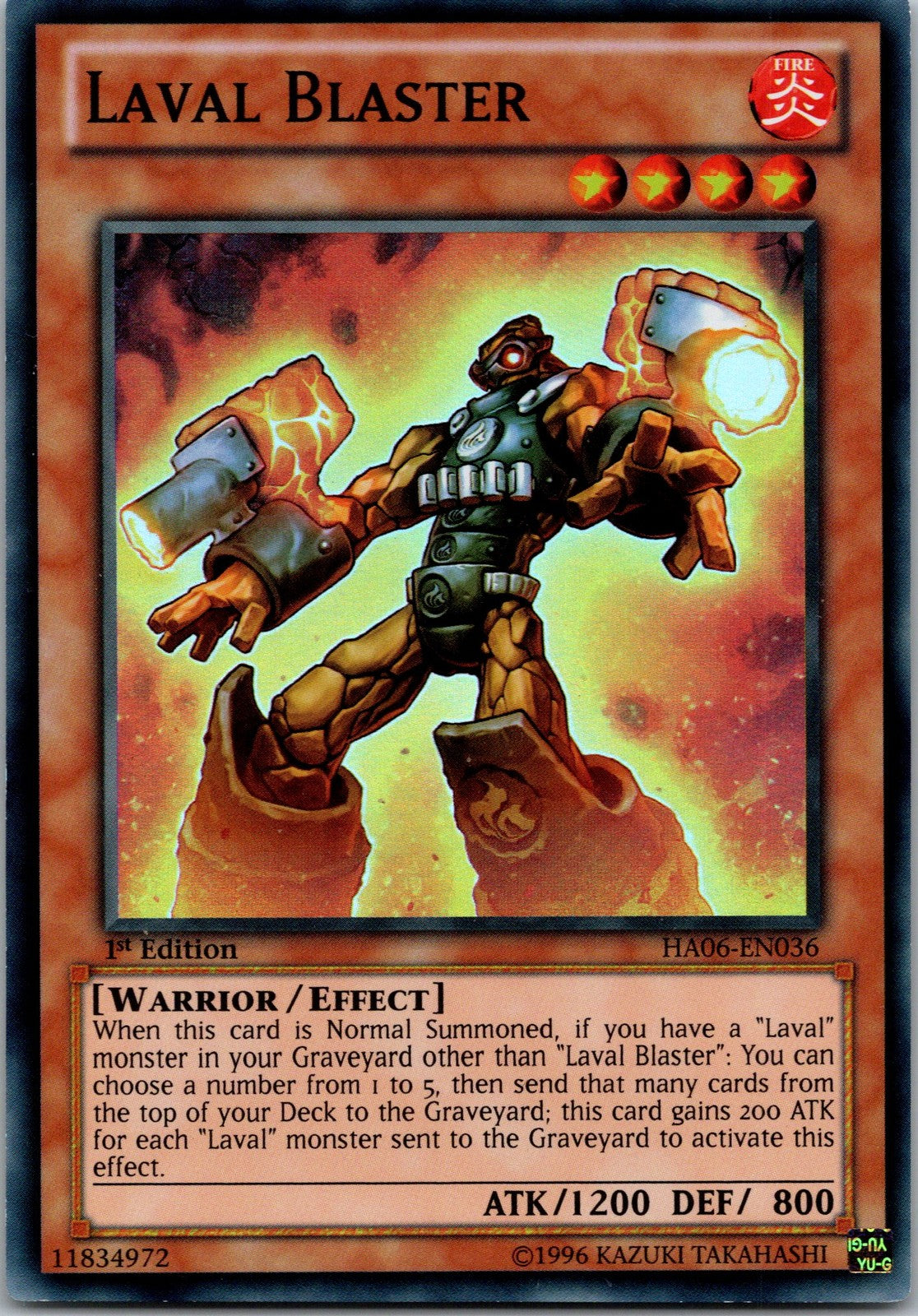 Yugioh Laval Blaster HA06-EN036 1st Edition Super Rare NM