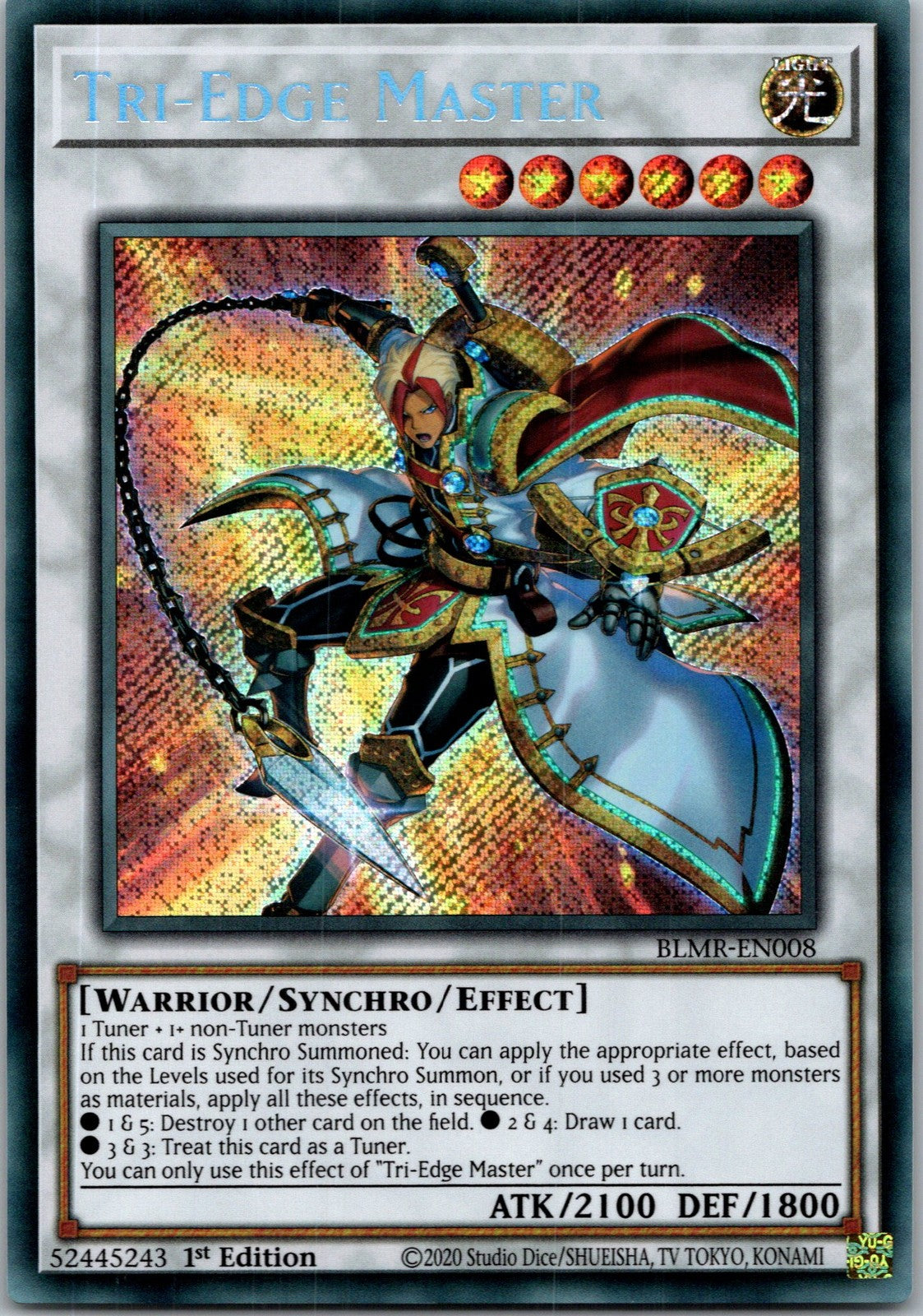Yugioh Tri-Edge Master BLMR-EN008 1st Edition Secret Rare NM