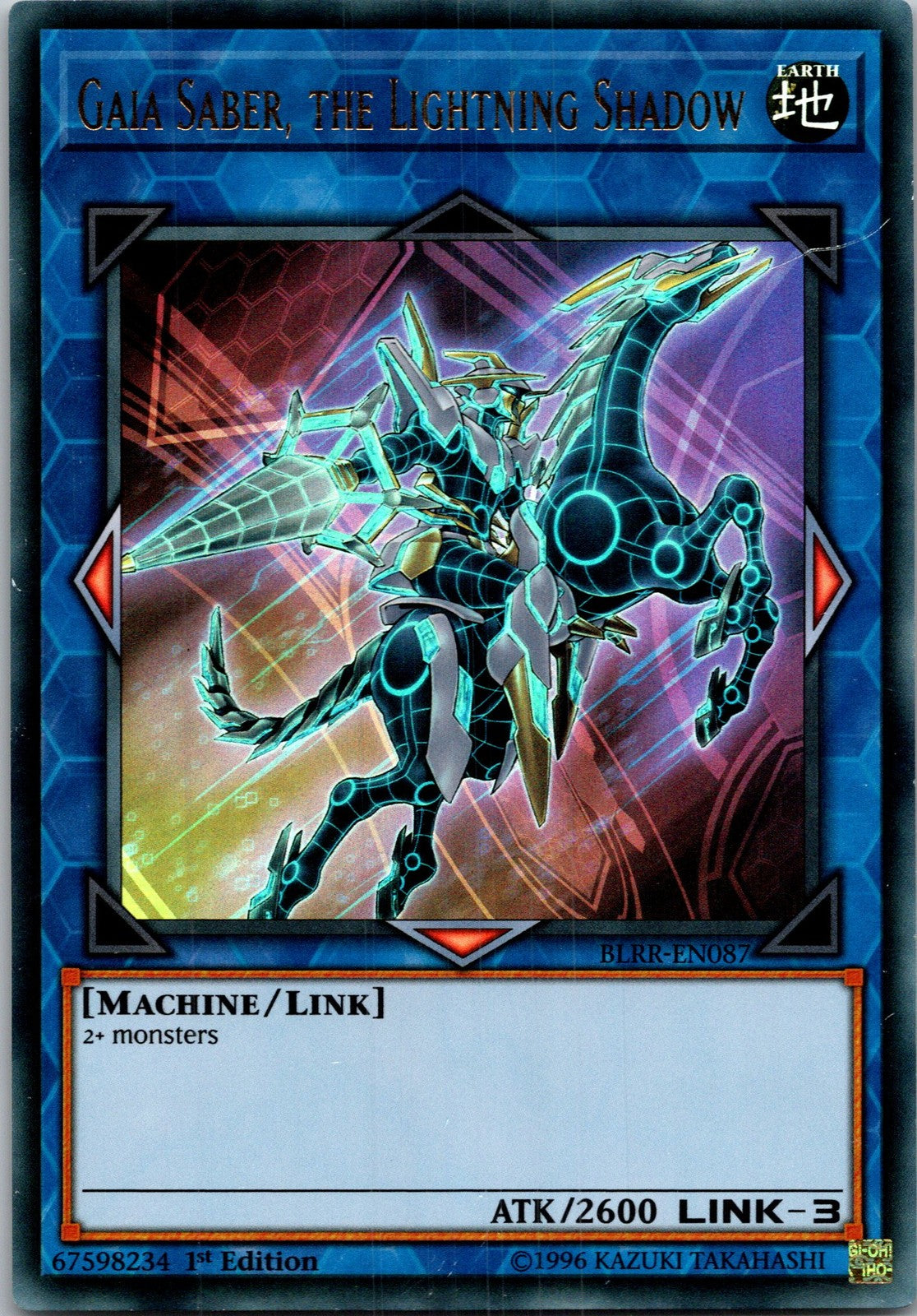 Yugioh Gaia Saber, the Lightning Shadow BLRR-EN087 1st Edition Ultra Rare NM