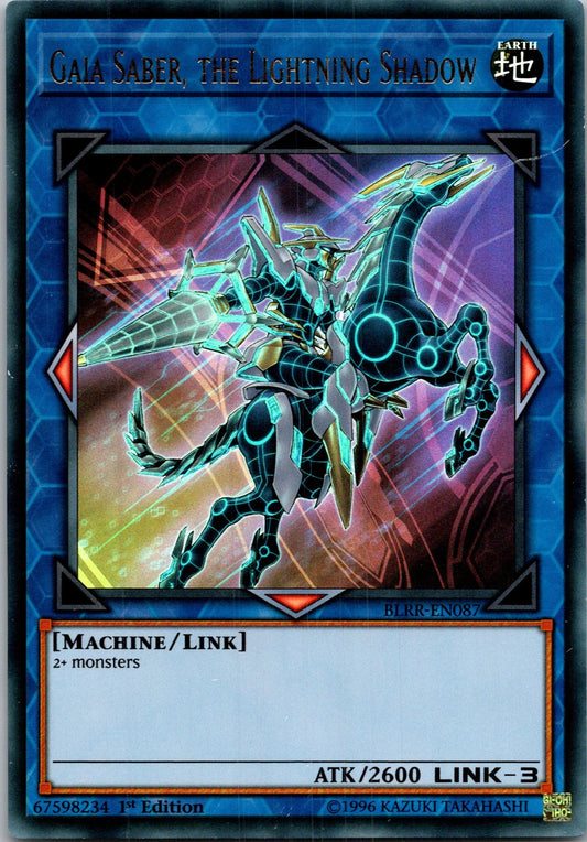 Yugioh Gaia Saber, the Lightning Shadow BLRR-EN087 1st Edition Ultra Rare NM
