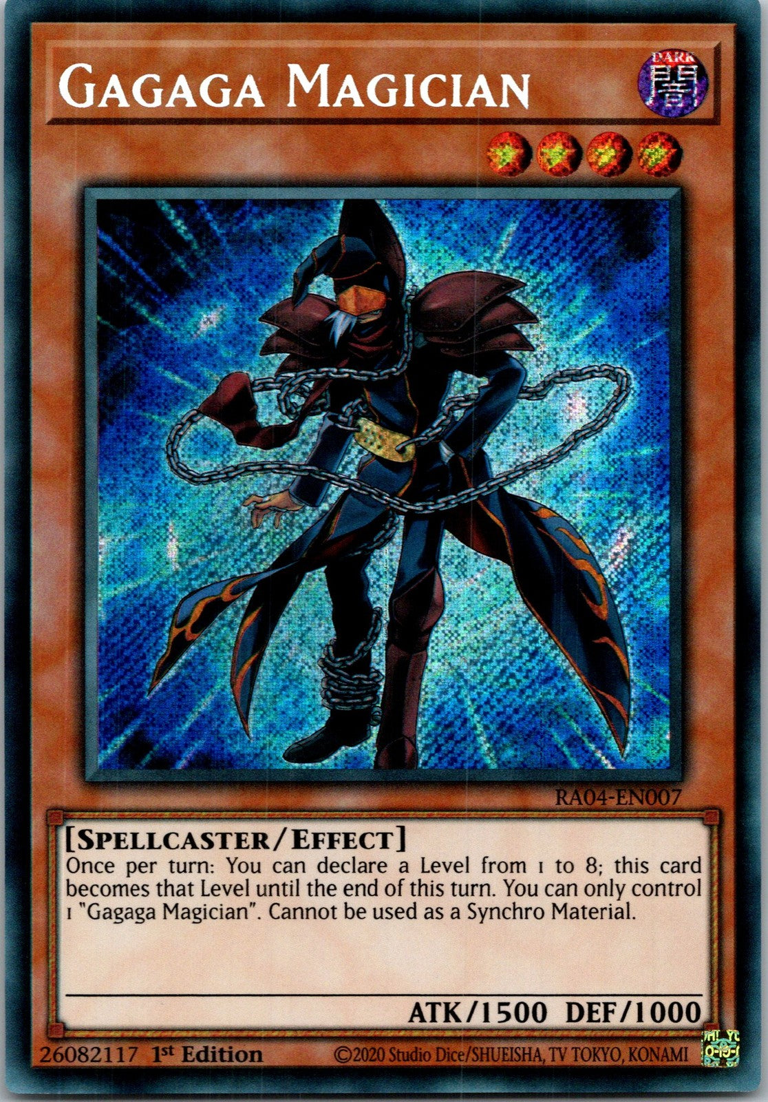 Yugioh Gagaga Magician (Secret Rare) RA04-EN007 1st Edition Secret Rare NM