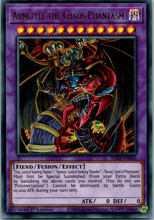 Yugioh Armityle the Chaos Phantasm SDSA-EN045 1st Edition Ultra Rare NM