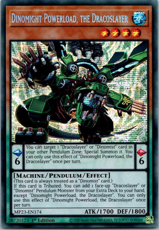 Yugioh Dinomight Powerload, the Dracoslayer MP23-EN174 1st Edition Secret NM