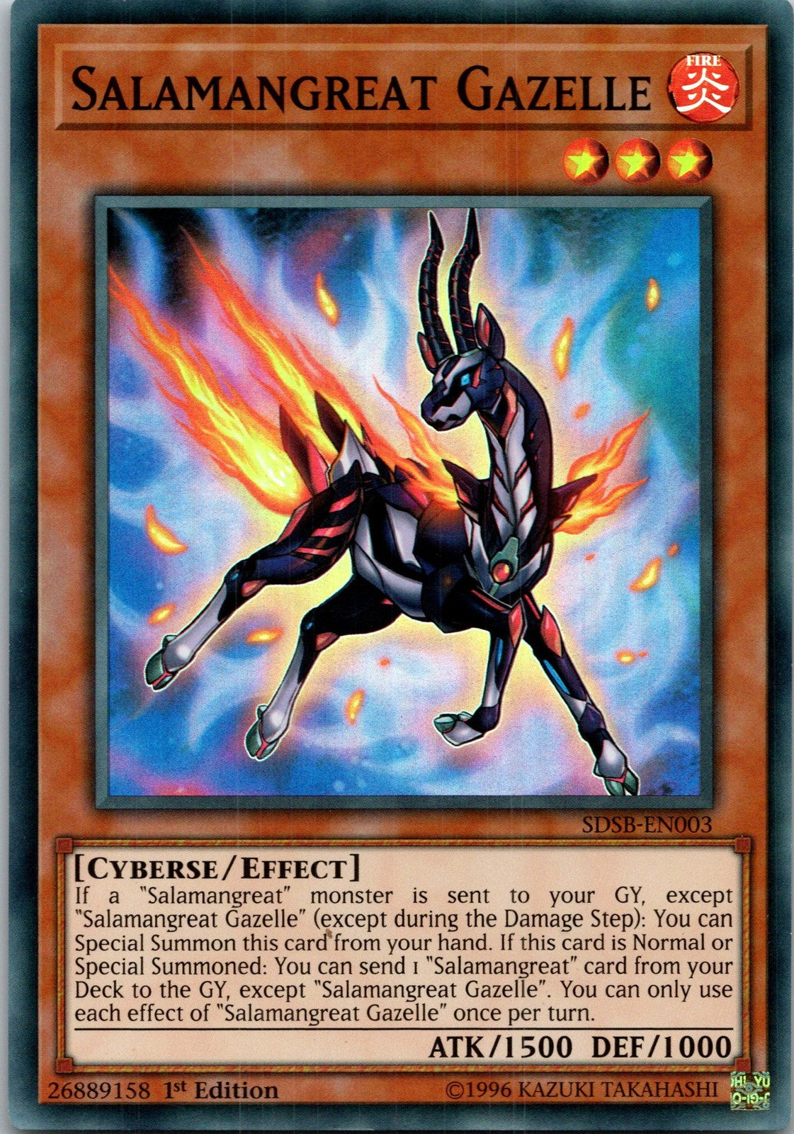 Yugioh Salamangreat Gazelle SDSB-EN003 1st Edition Super Rare NM