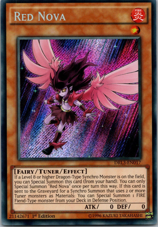 Yugioh Red Nova DRL3-EN017 1st Edition Secret Rare NM