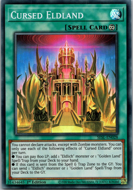 Yugioh Cursed Eldland SESL-EN028 1st Edition Super Rare NM