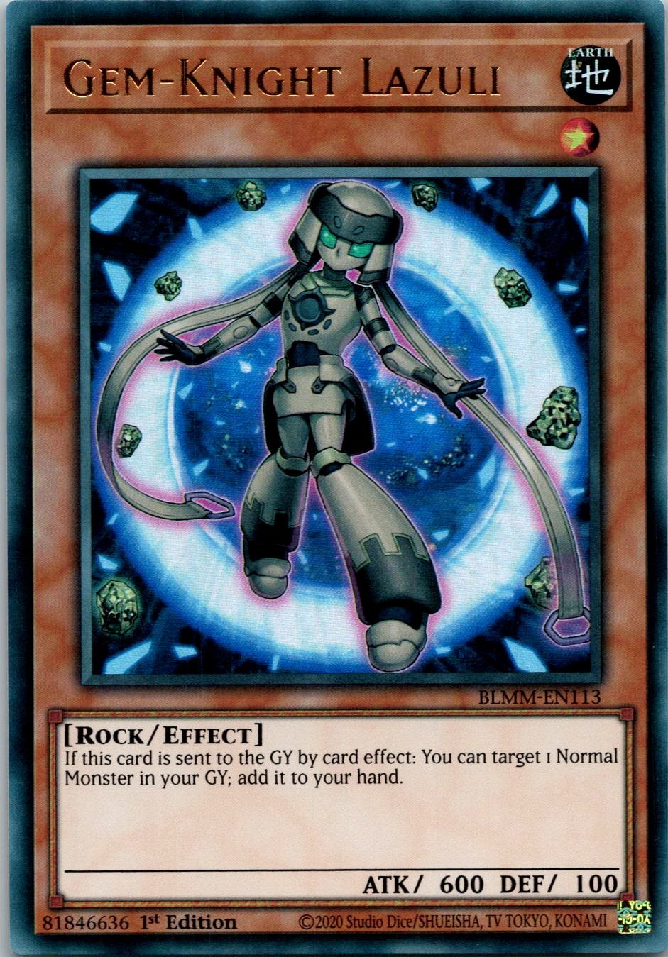 Yugioh Gem-Knight Lazuli BLMM-EN113 1st Edition Ultra Rare NM