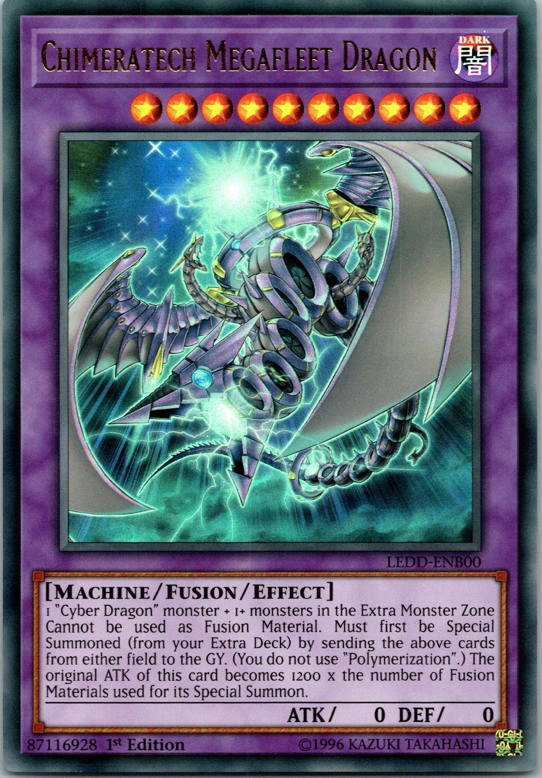 Yugioh Chimeratech Megafleet Dragon LEDD-ENB00 1st Edition Ultra Rare NM