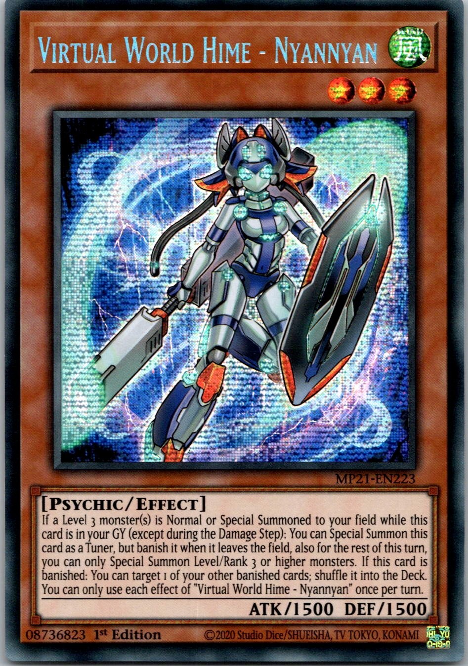 Yugioh Virtual World Hime - Nyannyan MP21-EN223 1st Edition Secret Rare NM