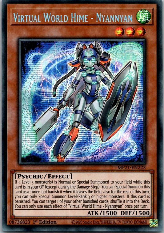 Yugioh Virtual World Hime - Nyannyan MP21-EN223 1st Edition Secret Rare NM