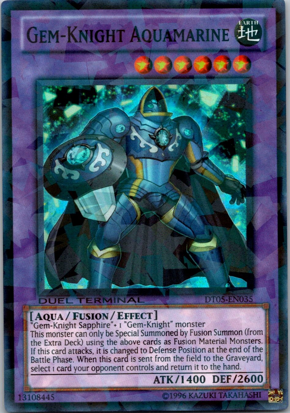 Yugioh Gem-Knight Aquamarine DT05-EN035 Duel Terminal Super Parallel Rare NM