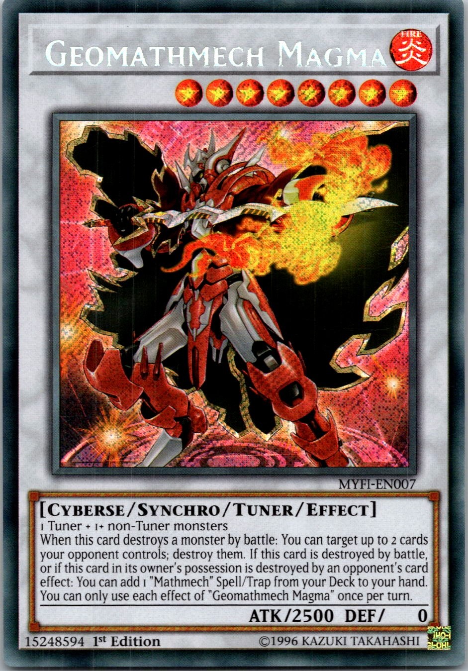 Yugioh Geomathmech Magma MYFI-EN007 1st Edition Secret Rare NM