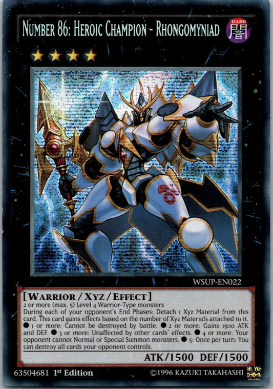 Yugioh Number 86: Heroic Champion - Rhongomyniad WSUP-EN022 1st Ed Secret NM