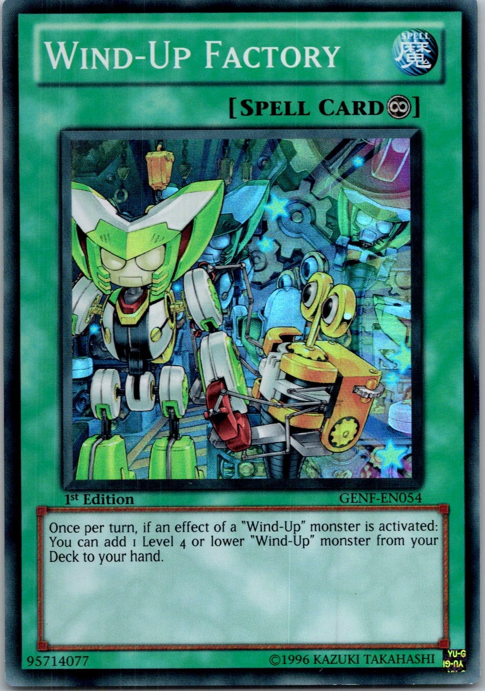 Yugioh Wind-Up Factory GENF-EN054 1st Edition Super Rare NM