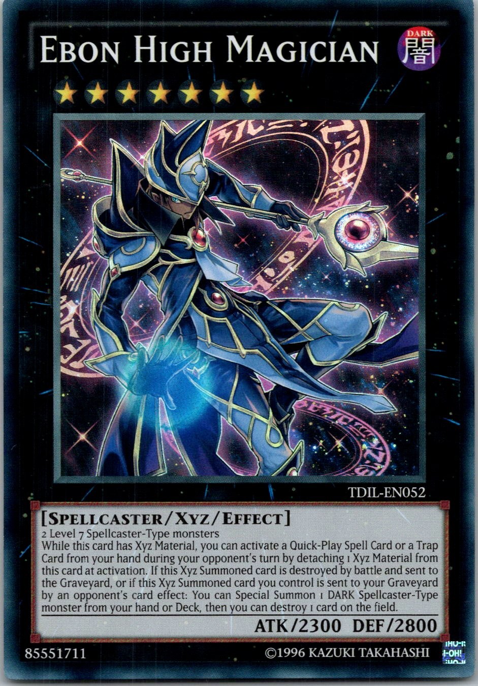 Yugioh Ebon High Magician TDIL-EN052 Super Rare NM