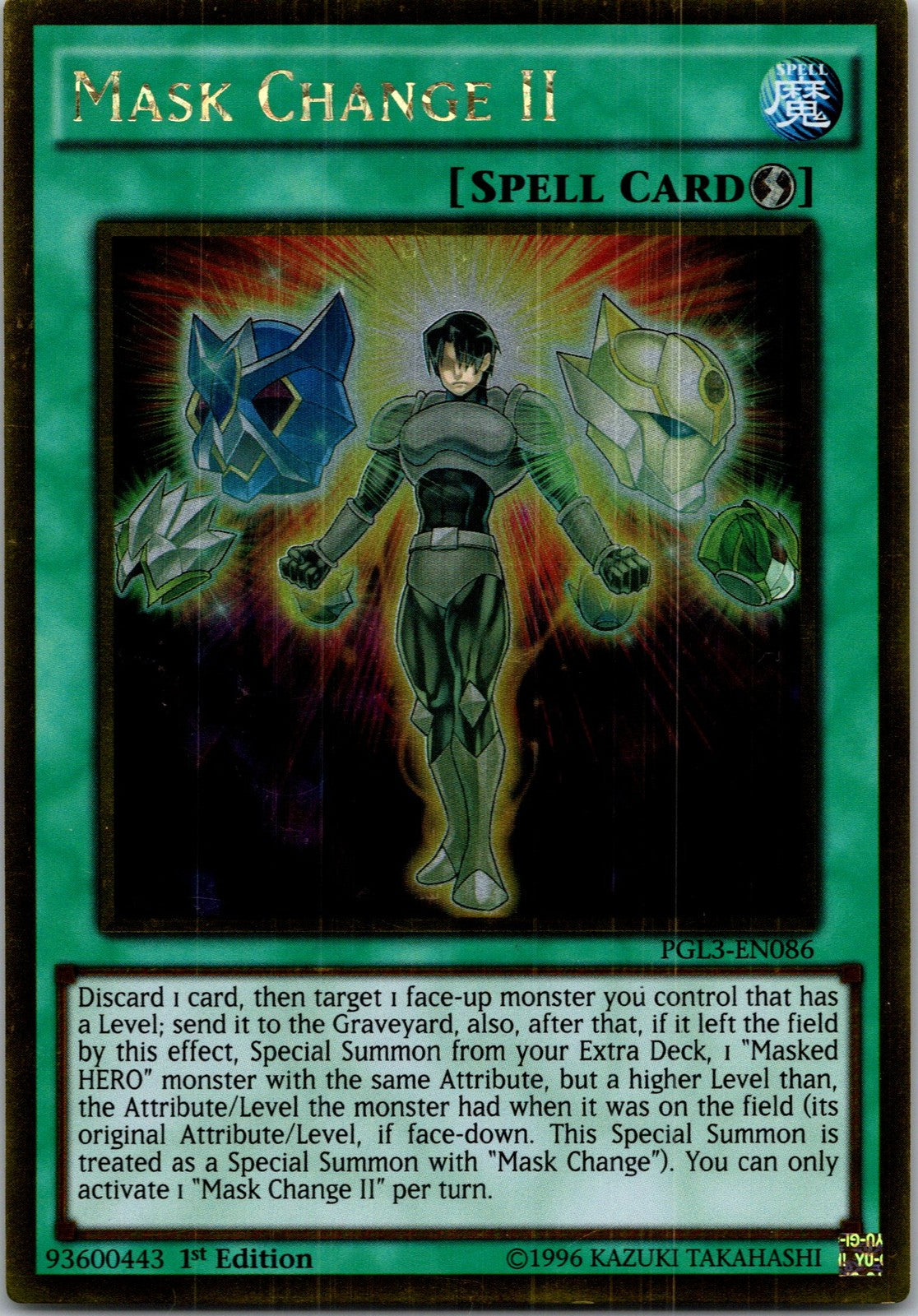 Yugioh Mask Change II PGL3-EN086 1st Edition Gold Rare NM