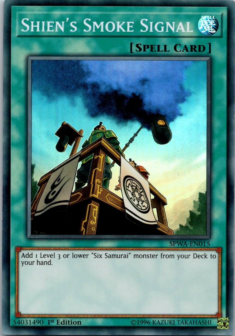 Yugioh Shien's Smoke Signal SPWA-EN015 1st Edition Super Rare NM