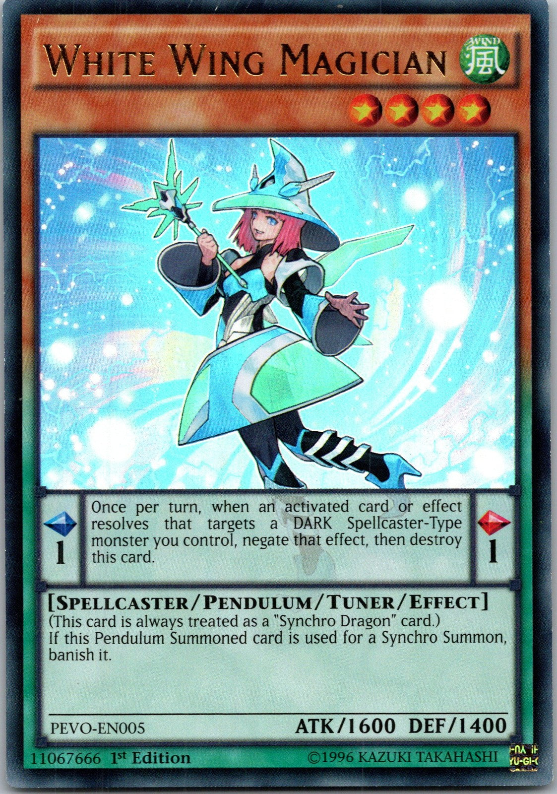 Yugioh White Wing Magician PEVO-EN005 1st Edition Ultra Rare NM