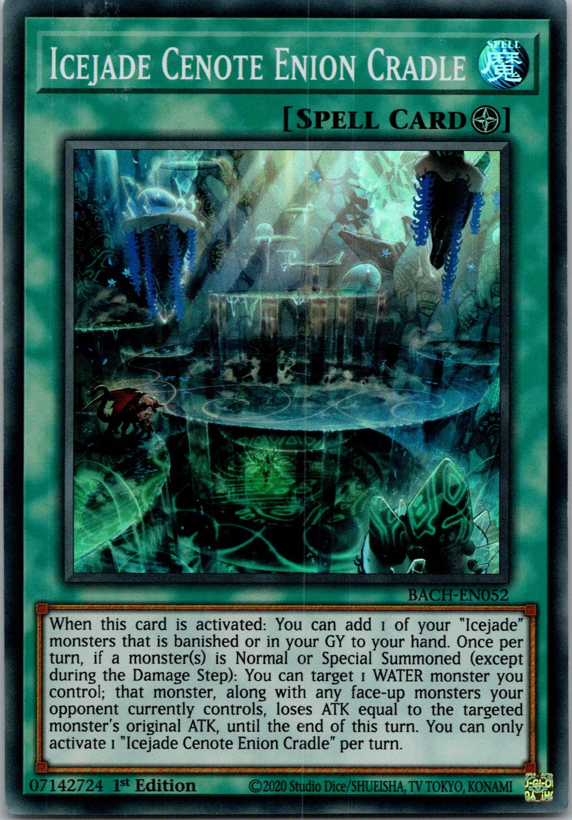 Yugioh Icejade Cenote Enion Cradle BACH-EN052 1st Edition Super Rare NM