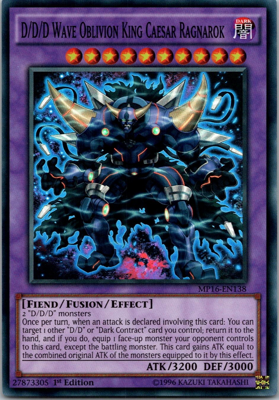 Yugioh D/D/D Wave Oblivion King Caesar Ragnarok MP16-EN138 1st Edition Super NM