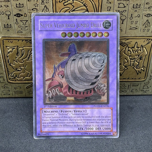Yugioh Super Vehicroid Jumbo Drill POTD-EN036 Ultimate Rare 1st Edition MP