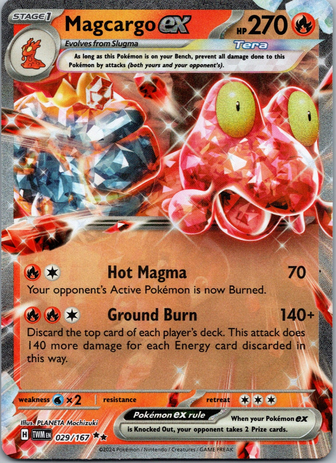 Pokemon Magcargo ex - 029/167 Double Rare NM