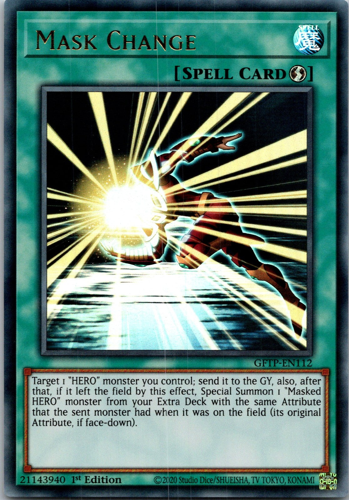 Yugioh Mask Change GFTP-EN112 1st Edition Ultra Rare NM
