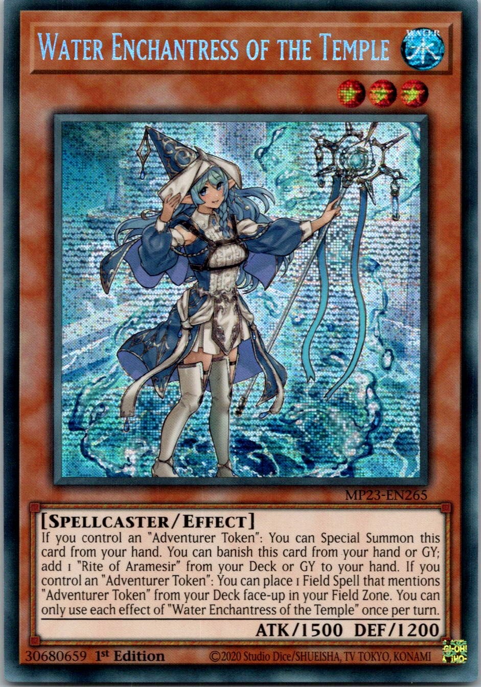 Yugioh Water Enchantress of the Temple MP23-EN265 1st Ed Prismatic Secret NM