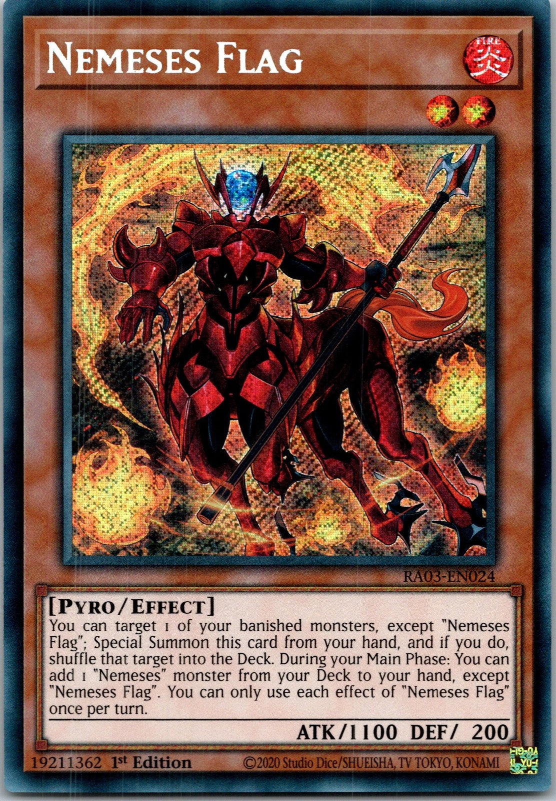 Yugioh Nemeses Flag (Secret Rare) RA03-EN024 1st Edition Secret Rare NM