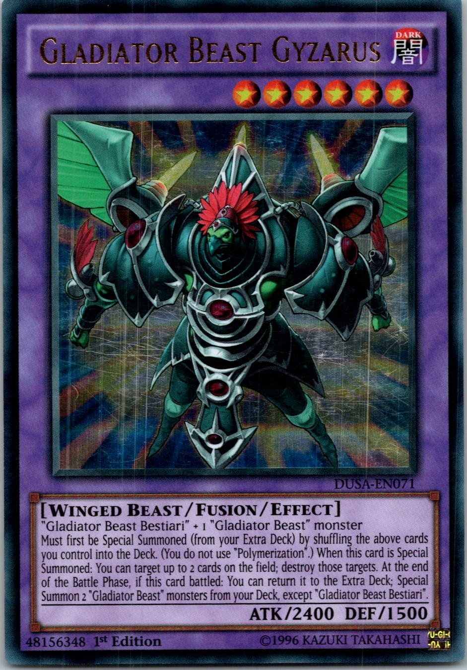 Yugioh Gladiator Beast Gyzarus DUSA-EN071 1st Edition Ultra Rare NM
