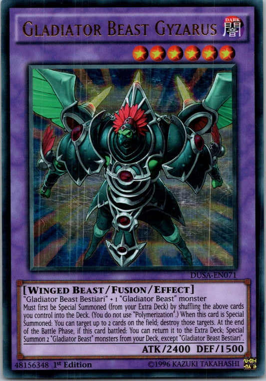 Yugioh Gladiator Beast Gyzarus DUSA-EN071 1st Edition Ultra Rare NM