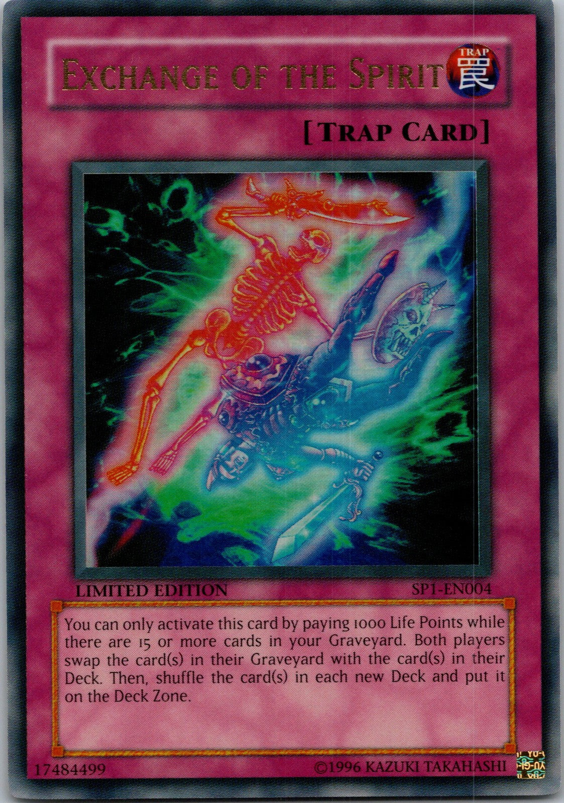 Yugioh Exchange of the Spirit SP1-EN004 Limited Edition Ultra Rare NM