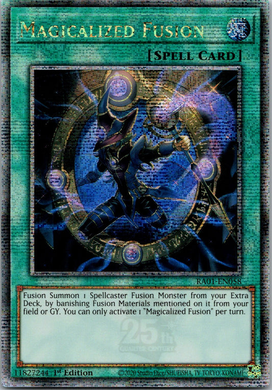 Yugioh Magicalized Fusion RA01-EN058 1st Edition Quarter Century Secret Rare NM
