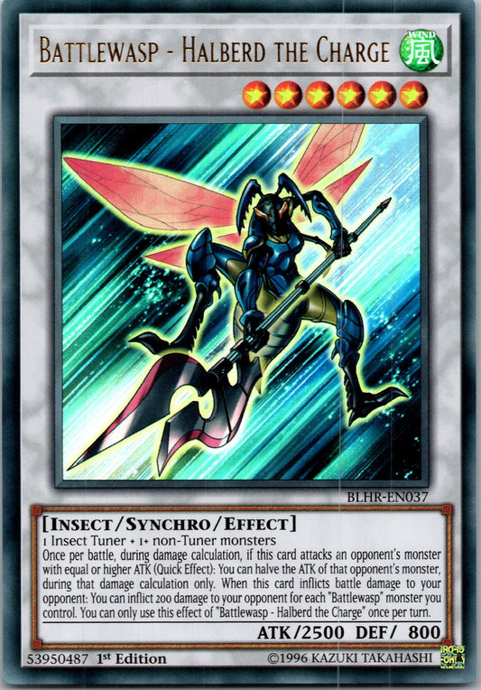 Yugioh Battlewasp - Halberd the Charge BLHR-EN037 1st Edition Ultra Rare NM