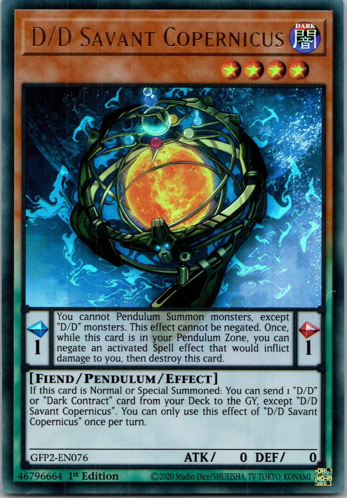 Yugioh D/D Savant Copernicus GFP2-EN076 1st Edition Ultra Rare NM