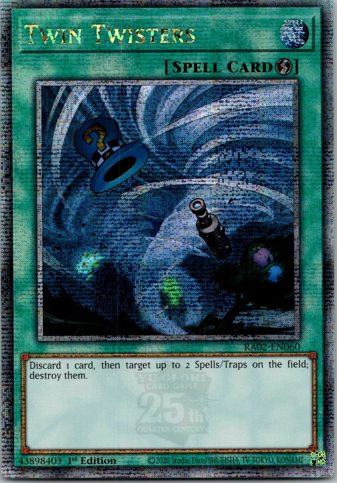 Yugioh Twin Twisters RA02-EN060 1st Edition Quarter Century Secret Rare NM