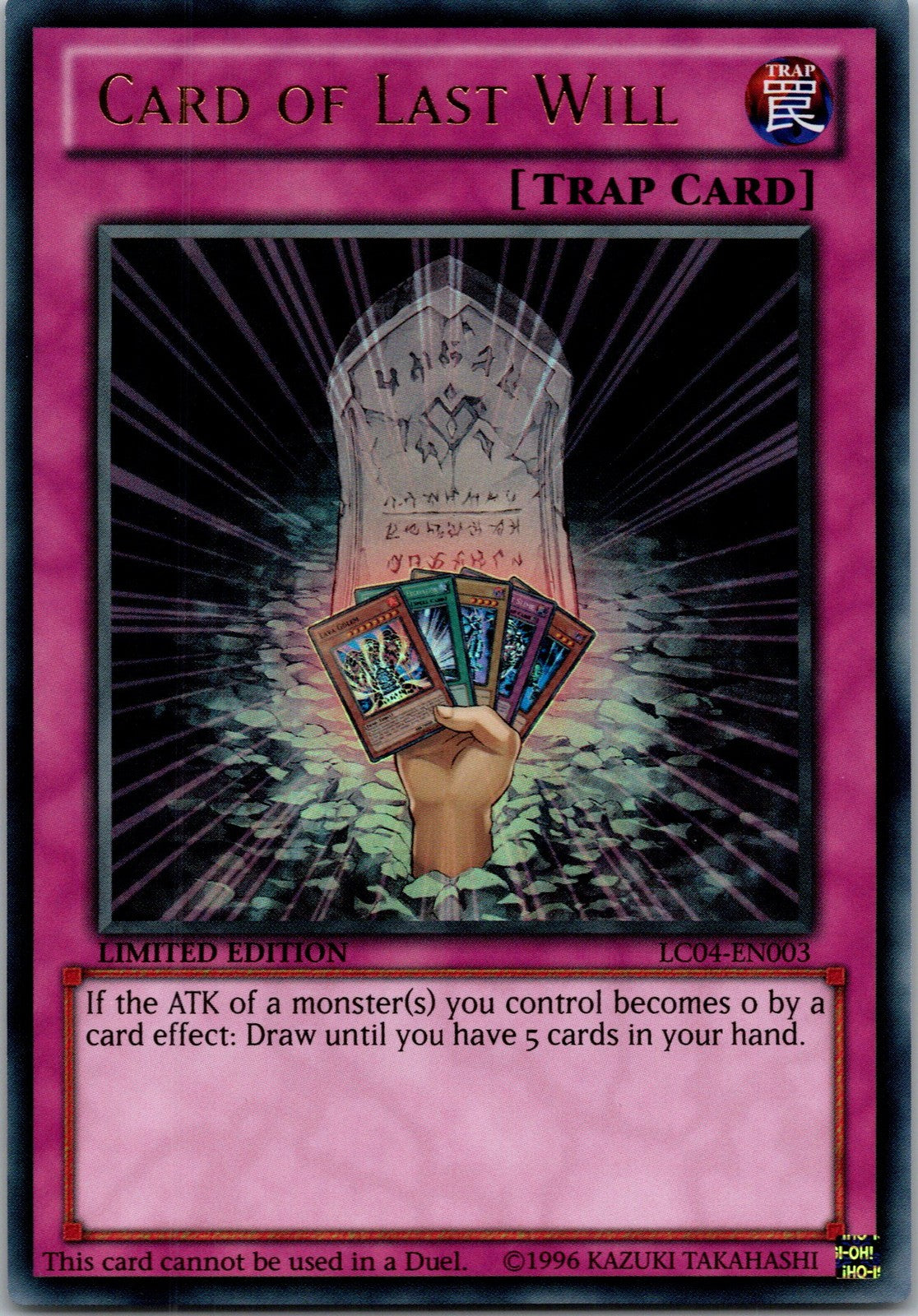 Yugioh Card of Last Will LC04-EN003 Limited Edition Ultra Rare NM