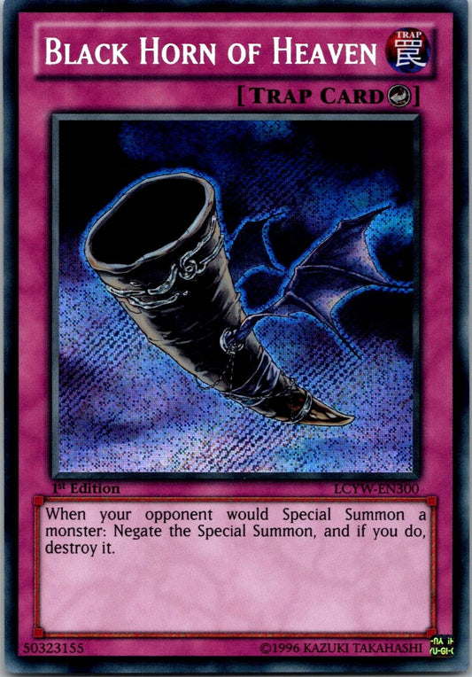 Yugioh Black Horn of Heaven LCYW-EN300 1st Edition Secret Rare NM