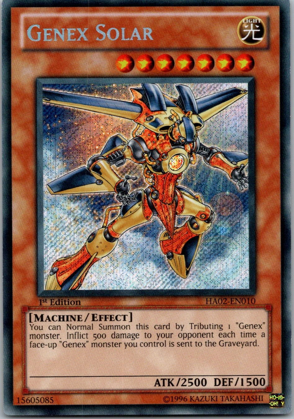 Yugioh Genex Solar HA02-EN010 1st Edition Secret Rare NM
