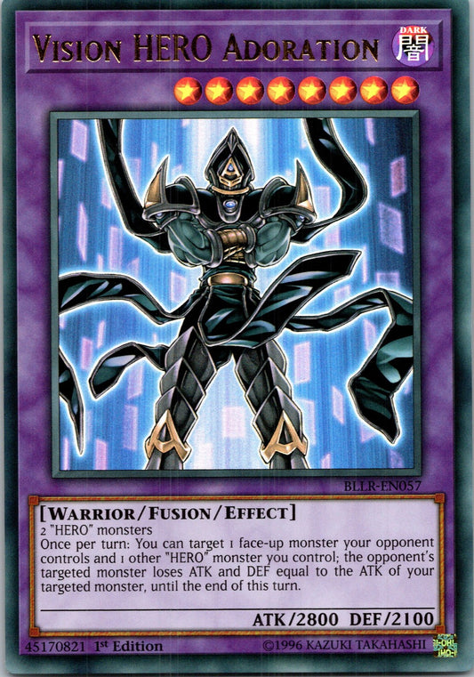 Yugioh Vision HERO Adoration BLLR-EN057 1st Edition Ultra Rare NM