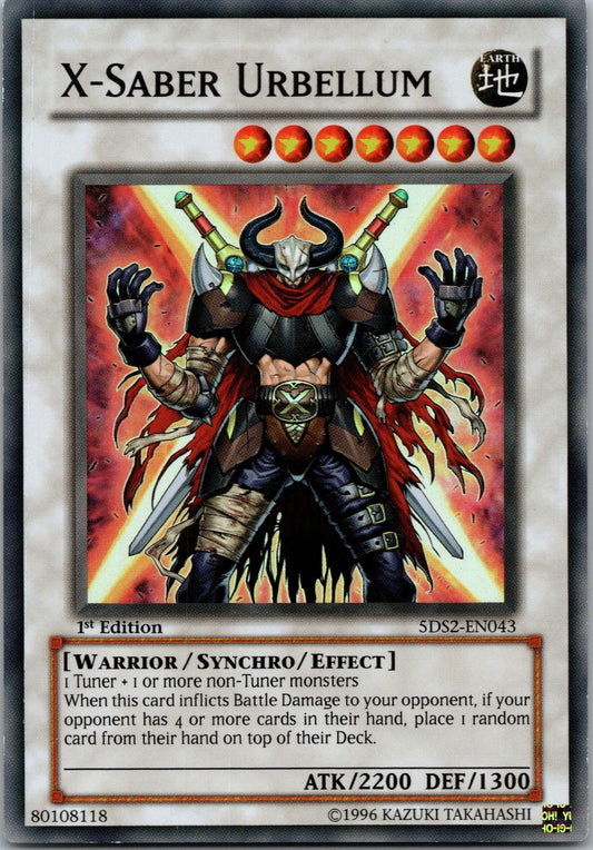 Yugioh X-Saber Urbellum 5DS2-EN043 1st Edition Super Rare NM