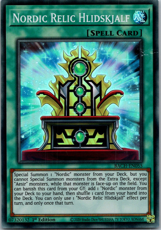 Yugioh Nordic Relic Hlidskjalf BACH-EN055 1st Edition Super Rare NM