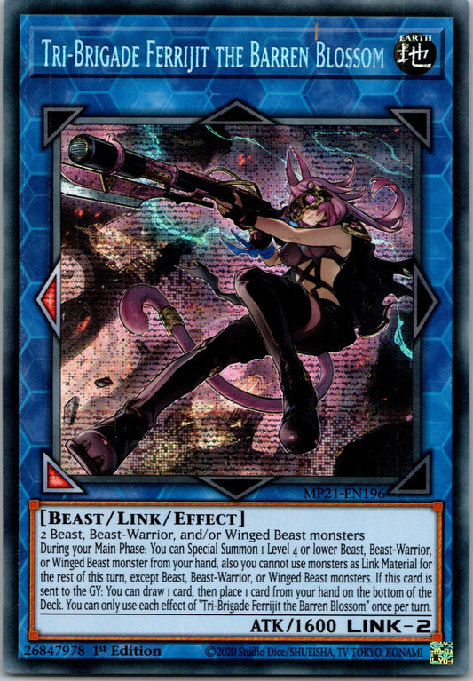 Yugioh Tri-Brigade Ferrijit the Barren Blossom MP21-EN196 1st Edition Prismatic